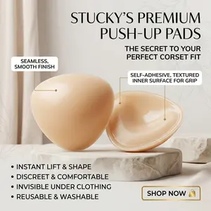 Reusable Double-Sided Adhesive Bra Inserts Thick Sponge Support Pads for Swimsuit Bikini Strapless Dress Invisible Clothing Support