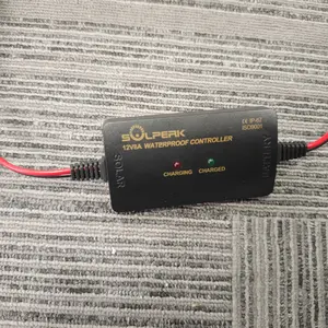 SOLPERK 8A 12V Solar Charge Controller with LED Display, IP67 Waterproof PWM Intelligent Solar Panel Battery Regulator for Gel AGM Lead-Acid Lithium LiFePO4 Battery, Used in RV Boat Car