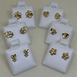 Small Earrings for Daily or Anniversary - Gold Color, Various Designs, Lightweight, Easy to Use