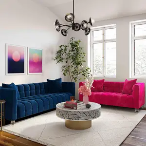 Bea 90.6" Velvet Tufted Sofa