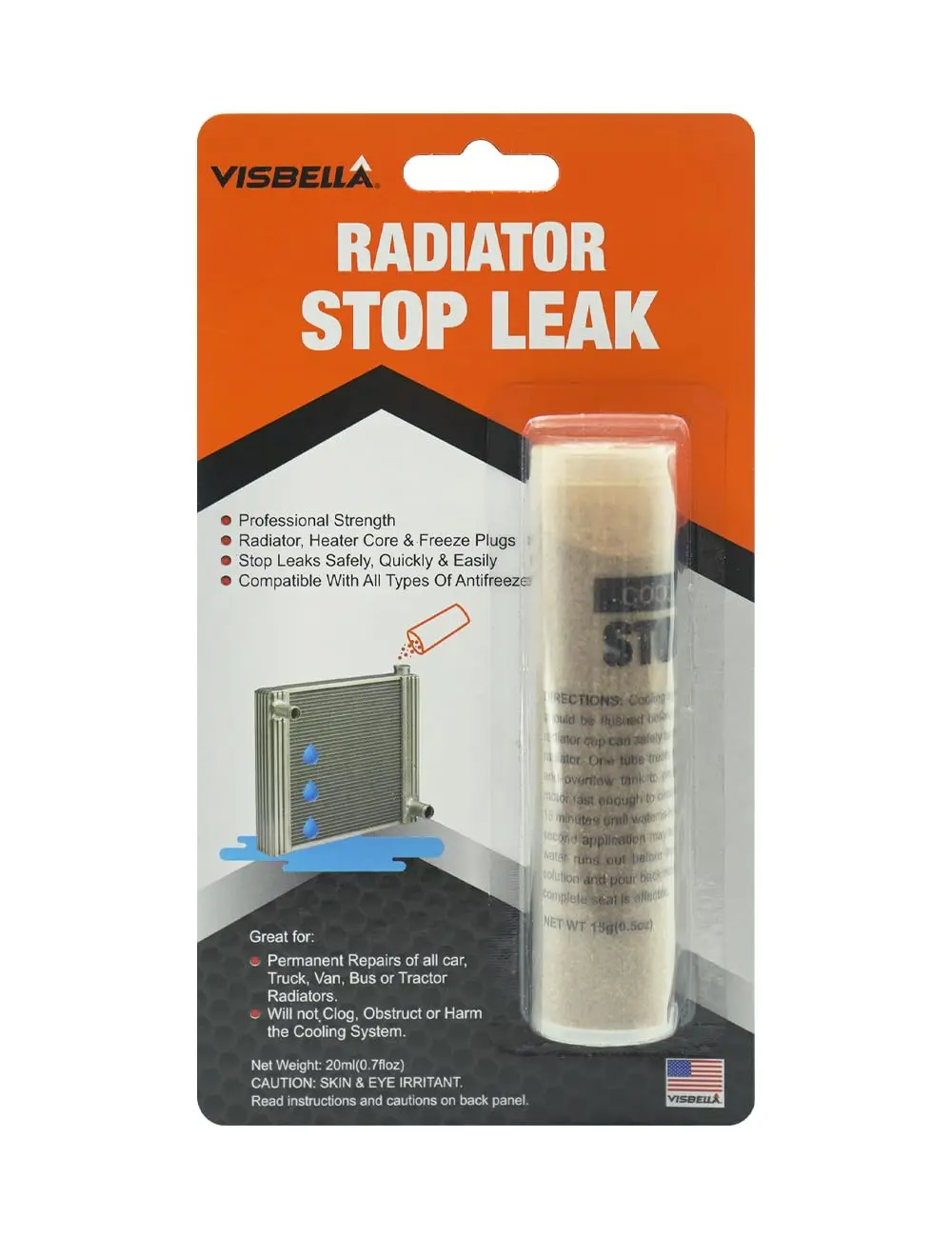 Visbella Auto leak repair Radiator Stop Leak & Cooling System Repair Radiator Sealer for Heater Core Freeze Plug & Car Leak Repair accessories