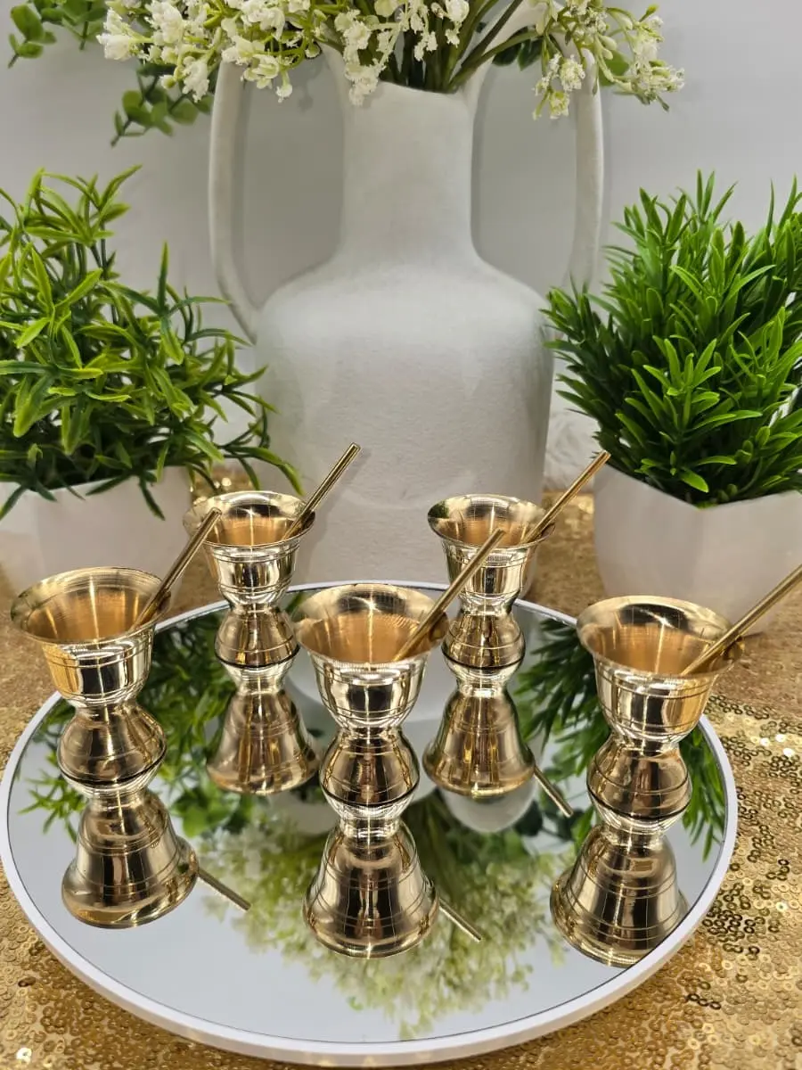 Set of 5 Brass Mortars and Pestles for Oshun Ibu Kole – Spiritual Offerings & Ritual Supplies