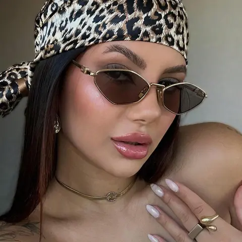 Women's Fashionable Eyewear Accessories, Uv400 Protection Metal Frame Glasses, Decorative Lens, Casual Style Travel Sunglasses for All Seasons, Trendy Beach Eyewear, Trendy Shades