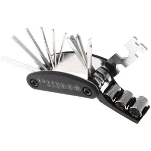 Motorcycle Bike Mechanic Repair Tool Kit with 16 In 1 Multi-Function Allen Key Hex Wrench Screwdriver for Home Outdoor Travel Camping Sport Bicycle Cycling