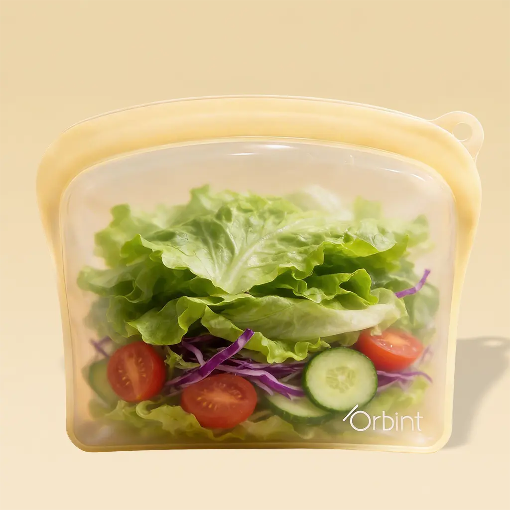 Reusable Silicone Food Storage Bags – Leakproof Freezer Bags  68oz - Yellow