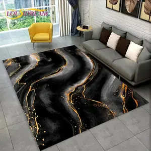 Luxury Blue Gold Marble Agate Flannel Area Rug - Modern Abstract Fluid Art Print Soft Mat for Living Room & Bedroom, Non-Slip Glam Home Decor #BlueGoldMarbleRug #AgateFluidArtMat #GlamHomeDecor #AbstractLuxuryCarpet #NonSlipFlannelRug