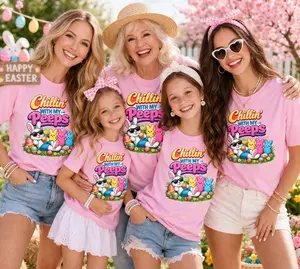Chillin’ With My Peeps Easter Shirt – Funny Bunny Graphic Tee