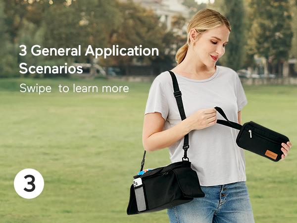 Momcozy Universal Stroller Organizer,Insulated Cup Holder Detachable Phone Bag,Shoulder Strap,Fits for Stroller like Uppababy,Baby Jogger,Pet Stroller