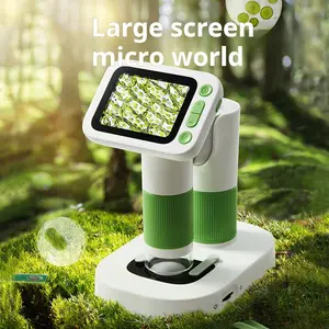 Children's microscope, student portable magnifying glass, handheld desktop two-in-one science experiment toy, gift, can take photos and videos