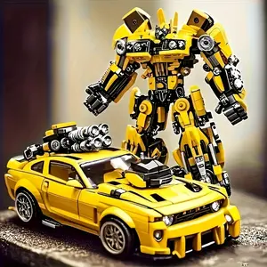 ABS Building Blocks, 2-in-1 Transformable Car Model Set, Ideal Gift for Christmas/Halloween/Thanksgiving, Durable and Stylish Display Structure, Perfect Gift Choice for Family and Friends, Battery-Free, No Electricity Required, Non-Electric Product