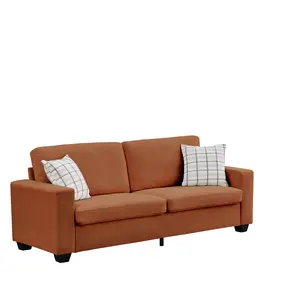 Modern Corduroy Sofa – 83" Deep Seat 3-Seater Couch, Wide Armrests, Washable Covers, Comfortable Loveseat for Living Room, Bedroom, Office, Small Spaces – Dark Gray