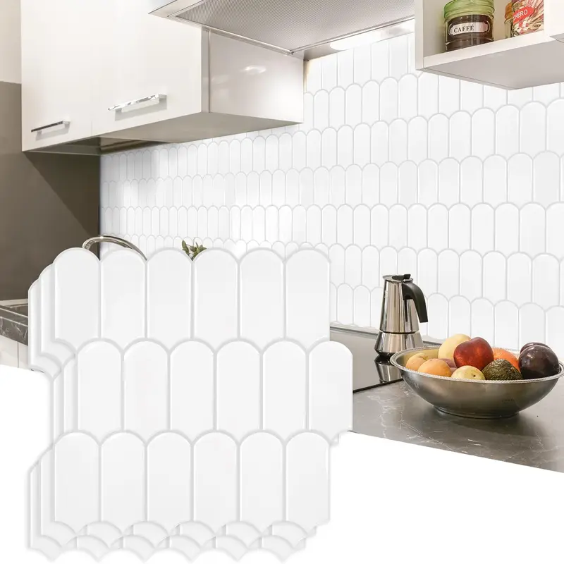 Vamos Tile 10-Sheet Backsplash Peel and Stick Tile, Pink Self Adhesive Vinyl Wall Tiles, Stick on Backsplash for Kitchen, Bathroom,RV (Thicker Design)