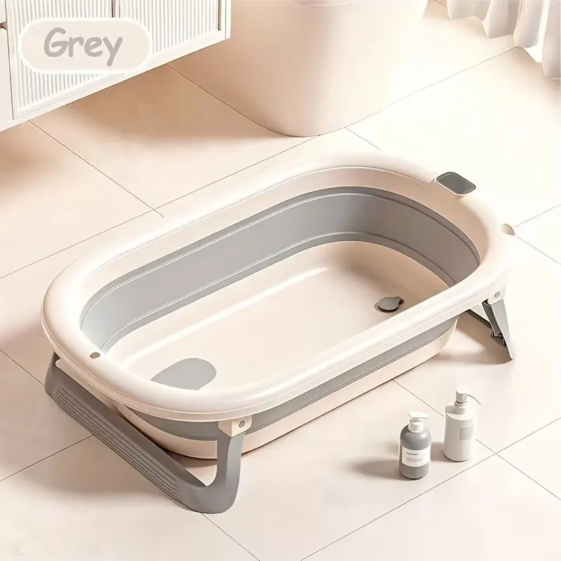Foldable Portable Pet Bathtub with Rubber Construction, Drain Plug, Space-Saving Hanging Design, Easy-Storage Handle, Durable Build, Stylish Modern Look for Cats & Dogs (All-Season Use)