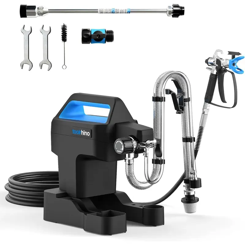 Toolrhino airless paint sprayer for house painting diy beginners choice with accessories storage space lightweight design thinningfree quick clean for 5 gallon diy painting projects