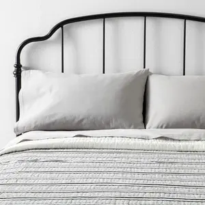 Full/Queen Textured Stripe Quilt Railroad Gray - Hearth & Hand with Magnolia