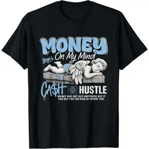 Money on My Mind Angel Hustle Vintage Soft Short Sleeve T-Shirt