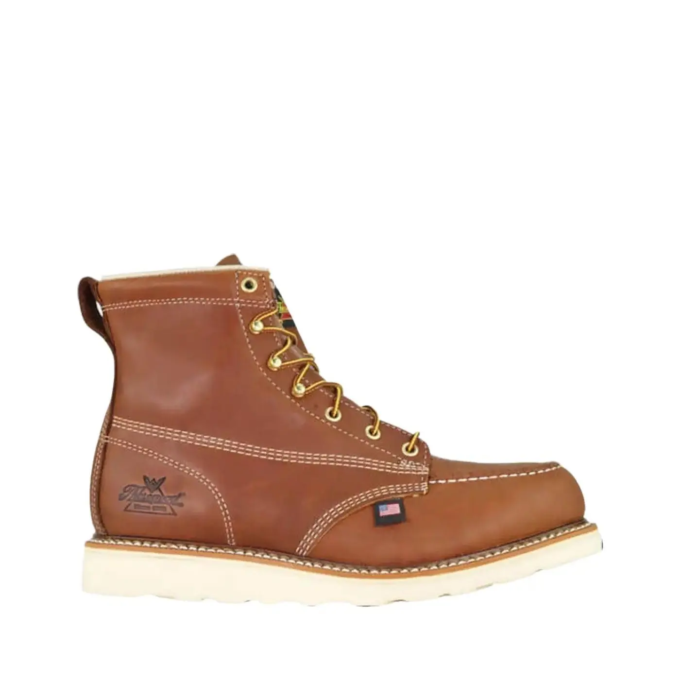 Thorogood American Heritage 6" Men's Steel Toe Safety Work Boots, Breathable Full-Grain Leather with Slip-Resistant Wedge Sole, Made in USA, Breathable Work Boot, Footwear, Closed, Worker