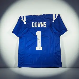 Autographed Josh Downs Indianapolis Colts Football Jersey Hologram (XL)