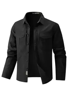 Men's Spring Summer Casual Long Sleeve Shirt, Outdoor Workwear, Multi-Pocket Design, Comfortable Fabric, Travel Essentials