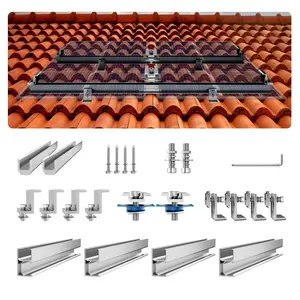VEVOR Solar Panel Mounting Brackets, Solar Panel Mount Kit with 4 x 30" Aluminum Rails, 4 End Clamps and 2 Mild Clamps, Solar Panel Mount Brackets for Metal Roof, Concrete Roof, Wood Roof, Tile Roof