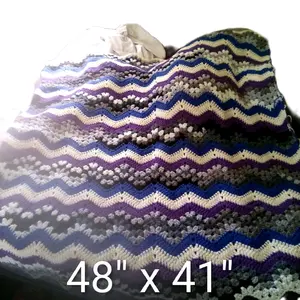 Crochet Multi-Colored soft, warm Afghan blanket
