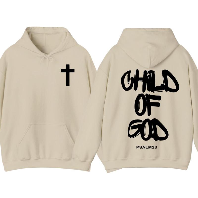 Child of God 2-sided Hoodie, Faith Graphic Pullover, Christian Streetwear Sweatshirt, Unisex Casual Outfit, Trendy Spiritual Apparel