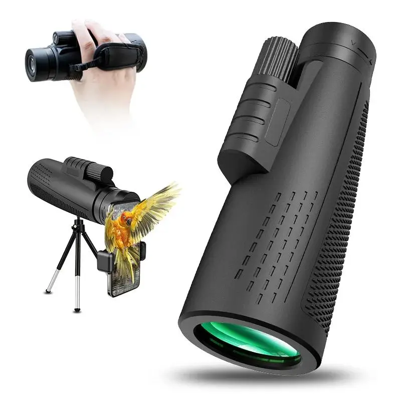 10x50 Monocular Telescope, 1 Set Portable Waterproof Lightweight Monocular Telescope with Storage Bag, Handheld Pocket Telescope for Outdoor Adventure