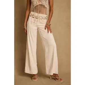 Finnian Ivory Jacquard Trousers