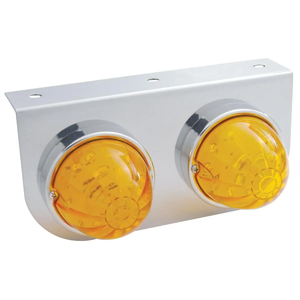 Automotive Indicator Lights with Stainless Steel Bracket Mount, 2 17-in Amber LED Dual Lights