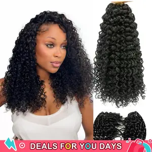 Bgmgirl Crochet Human Hair Water Wave Burmese Curly Body Wave Kinky Curly Afro Curly Kinky Straight Hair for Miracle Knots human hair Boho Braids Knotless Pre-Separated 50g/bundle Time Saving #4 Chocolate Brown & #4/27 Brown Highlights #DealsForYouDays