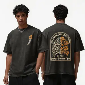 100% pure cotton washed loose T-shirt, 230 g heavyweight pure cotton T-shirt for men and women, vintage short-sleeve crew neck T-shirt, comfortable casual summer top, versatile everyday essential piece