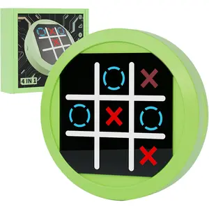 4-in-1 Tic Tac Toe Electronic Game, Handheld Puzzle Game, Portable Travel Games for Adults, Board Games Gift Idea for Brain Training and Memory Growth