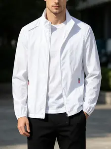 Men’s lightweight jacket for summer—American-style outdoor fishing wear, ideal for vacations and beach outings; couples’ matching sports jacket/outerwear