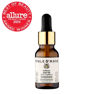 Fable & Mane Mini Travel-Sized Hair Oil for Stronger Hair. Lightweight, Moisturizing Pre-Wash Haircare infused with Castor Oil.