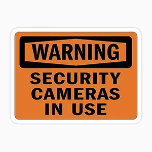 Warning Security Cameras Sign Sticker J05