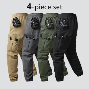 4-pack men’s cargo pants—a great Father’s Day gift. Quick-drying, wear-resistant fabric; elastic waistband with drawstring; multi-pocket tactical design; cuffed hem that’s clean and doesn’t drag. Lightweight and breathable—ideal for outdoor activities and