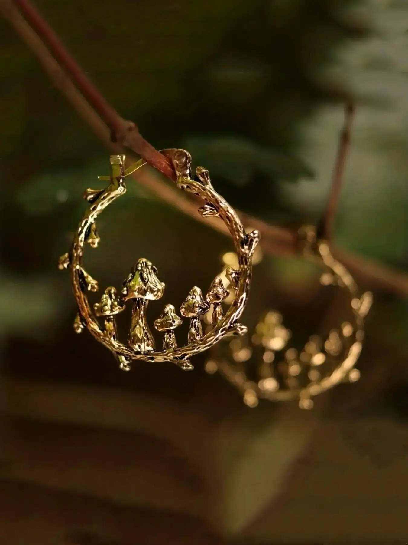 Hollow Out Mushroom Design Dangle Earrings, 2024 New Style Jewelry for Women & Girls for Party, Daily Clothing Decor, Trendy All-match Clean Girl Jewe