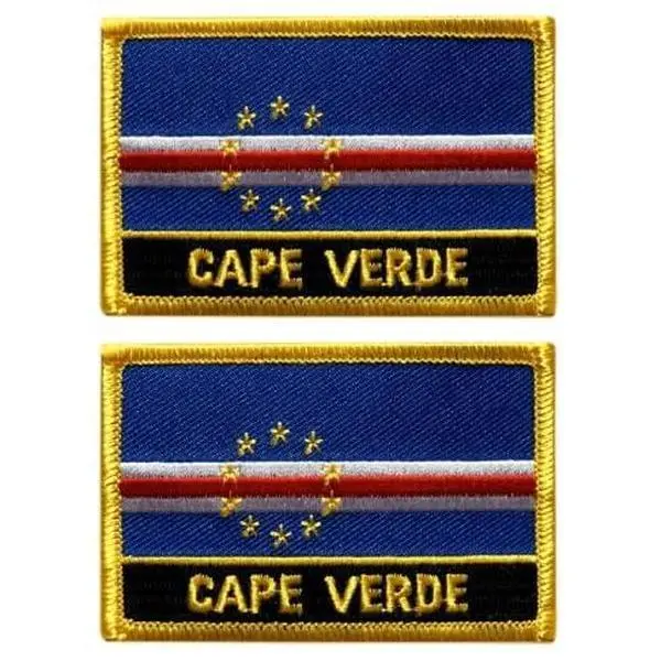 Cape Verde Flag Patch [3.0 X 2.0 -Iron on Sew on - CV1] 2 Piece for Jackets, Vests, Hats, Backpacks, and Tactical Gears.