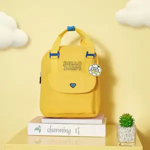 MINISO Official Minions Floral Mini Backpack Sunshine Yellow | Back to School Gift | Cute Small Travel Daypack Bookbag for Kids Teens Girls | Daily Use Bag