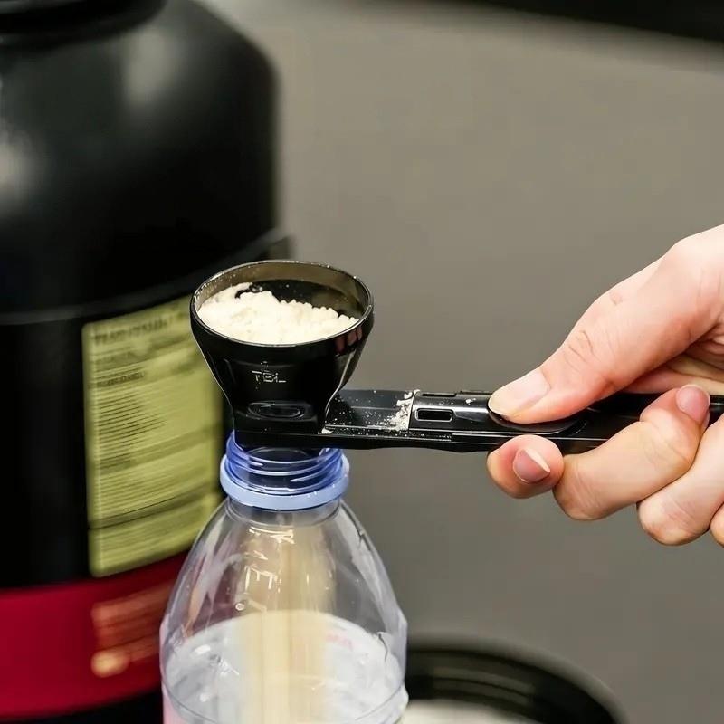[Buy 1 Get 1 Free] Protein Powder Sliding Spoon,High Quality Funnel for Pre Workout Creatine Powder Formula,Coffee Milk Smoothie Chocolate Powder Kitchen Utensils BPA Free Plastic