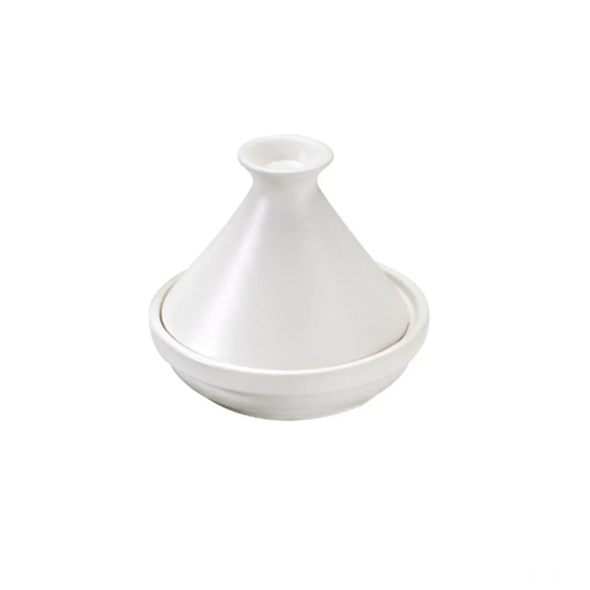 PackNWood 3.1 in. White Reusable Mini Tajine - Heat-Resistant Specialty Kitchen Utensil for Oven Cooking