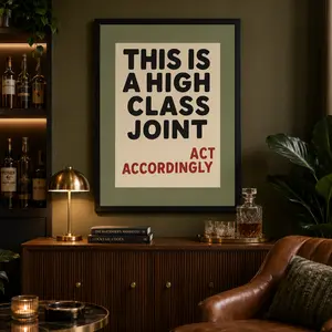 Funny Quotes Wall Art Retro High Class Joint Canvas Poster Neutral Cool Preppy Lettered Act Accordingly Picture Prints Green Wall Decor Aesthetic for Home Bedroom Dorm tiktokshopspringglowup custom modern abstract