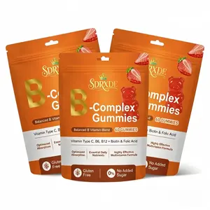 SDRXDE Women's 3-Pack B-Complex Gummies - Sugar-Free & Gluten-Free, 60 Count Per Pack, Biotin, Folic Acid Vitamin B12, Strawberry Flavor, Natural C E for Daily Wellness Support Multi-Mineral Feminine Supplement