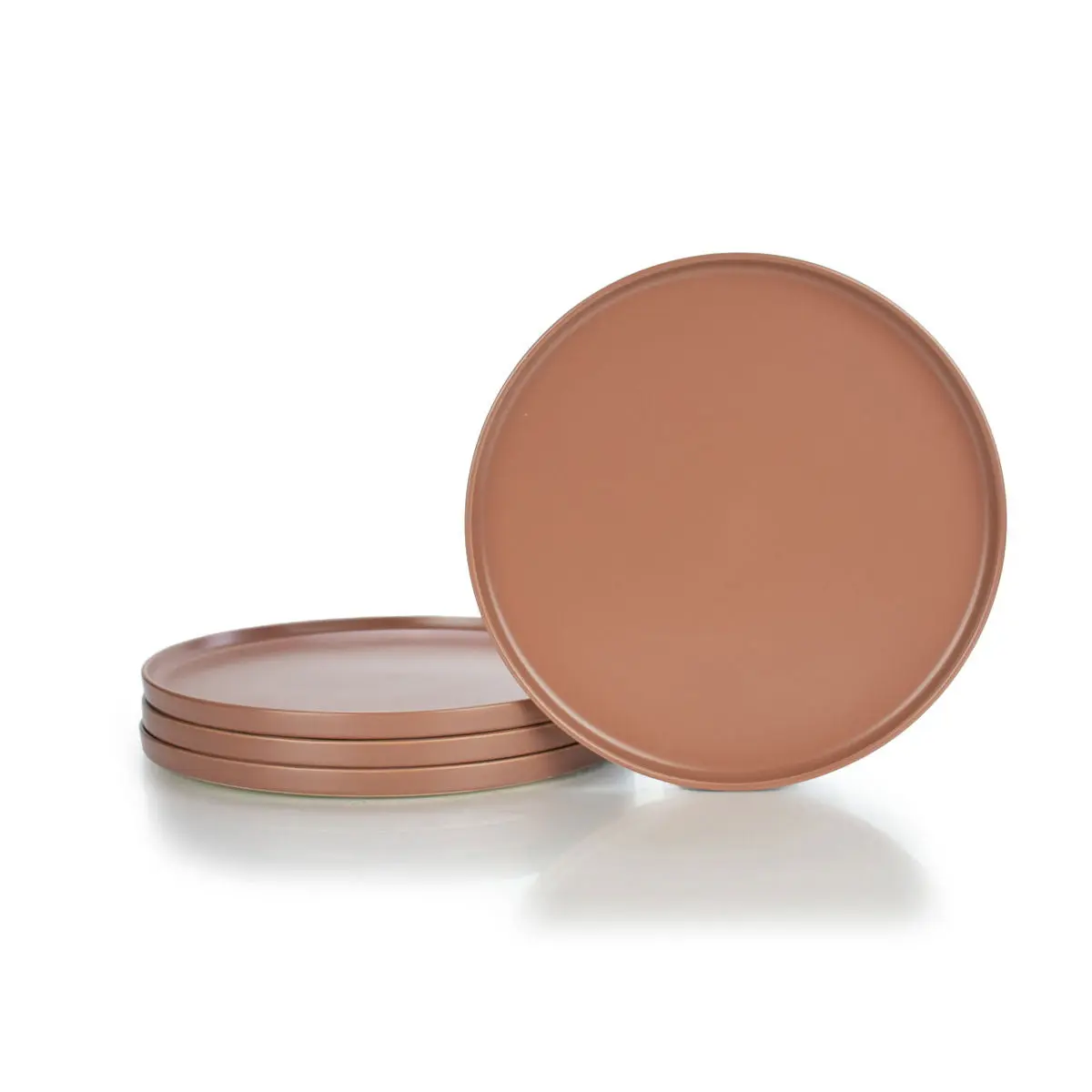 Everything Kitchens Modern Flat 11" Dinner/Charger Plates (Set of 4) | Terracotta
