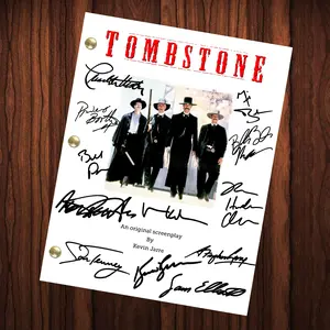 Tombstone Movie Signed Autographed Script Full Screenplay Full Script Reprint  Val Kilmer Kurt Russell