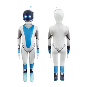 Astro Bot style Halloween costume for adults and children; space robot cosplay stage performance outfit