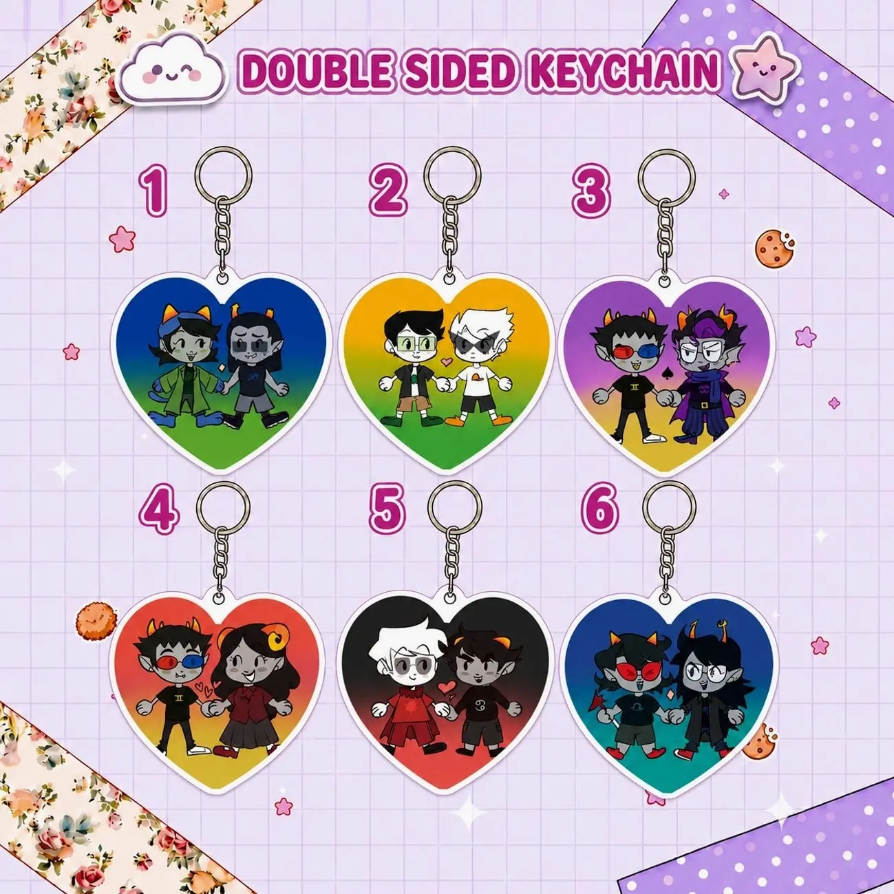 Homestuck Keychain Lollipop Ship Charm Acrylic Anime Figure Cute Gift