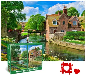 HUADADA-Westgate Gardens 1000 Piece Jigsaw Puzzles for Adults River Stour Jigsaw Puzzles for Adults 1000 Jigsaws
