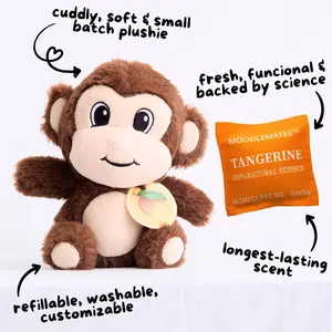 MoodleMates CuriousChimp Scented Plushie | Tangerine Scent | Cuddly & Soft | Washable