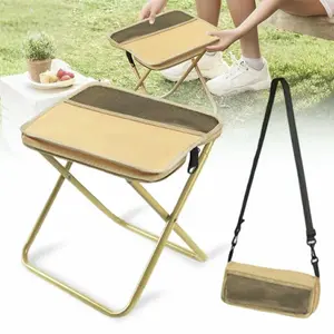 Portable Folding Stool with Carry Bag, Lightweight Foldable Stool, collapsible stools, Outdoor Chair with Pocket, Travel, Bbq, Fishing, Beach, Picnic, Camping Folding Chairs, Folding Lawn Chair, Sturdy Outdoor Bench, Camping Furniture